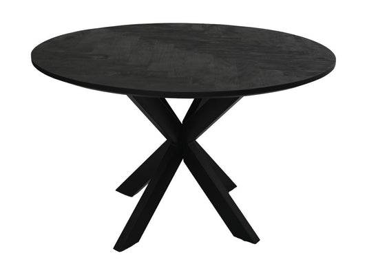 HSM Collection-Ronde Eettafel Mozaiek-140x140x77-Zwart-Mango/Metaal