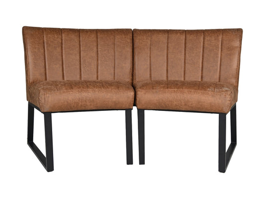 HSM Collection-Eetkamerbank Texas-68x55x88-Cognac/Zwart-Leder/Metaal