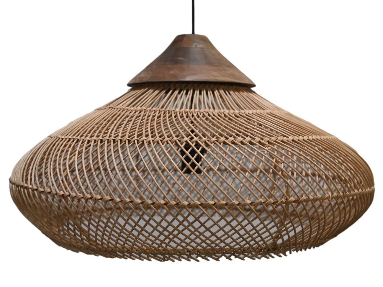 HSM Collection-Hanglamp-65x65x40-Naturel-Rotan/Teak
