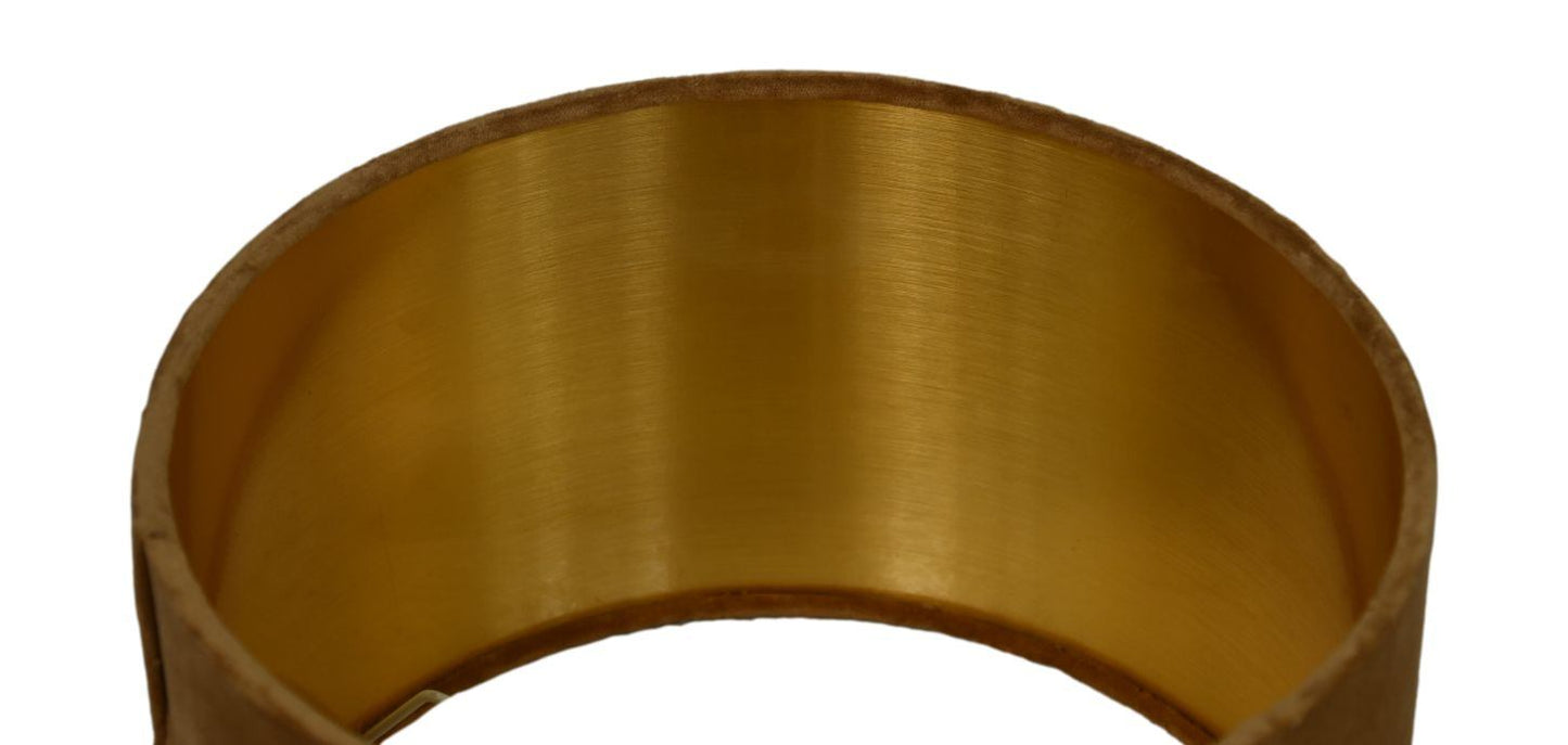 HSM Collection-Ronde Lampenkap-ø32x20-Beige/Goud-Stof