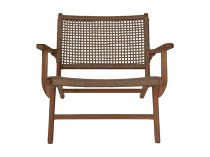 HSM Collection-Tuinstoel Rio Met Armleuning KD-80x80x67-Naturel/Naturel-Teak/Bananenblad
