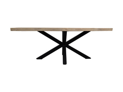 HSM Collection-Rechthoekige Eettafel-250x90-100x78-Naturel/Zwart-Munggur/Metaal