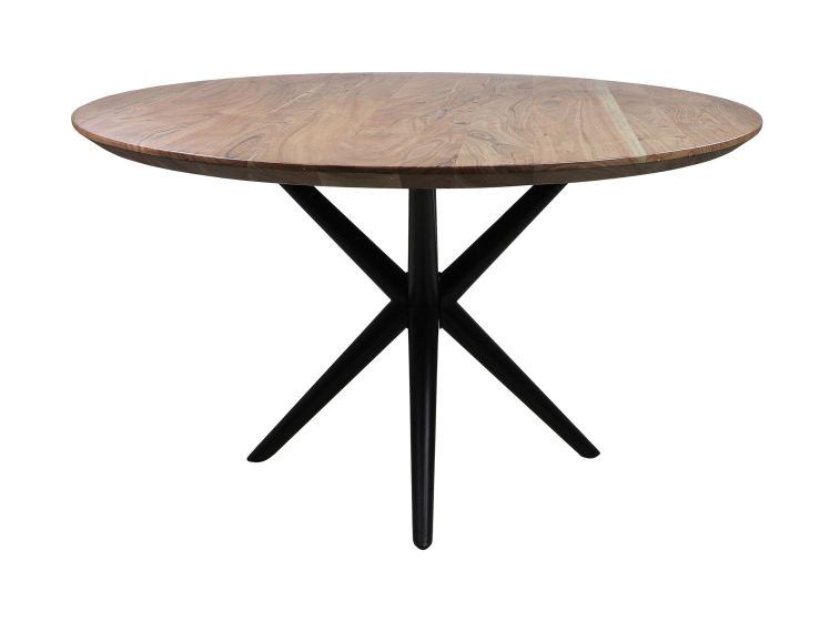 HSM Collection-Ronde Eettafel Zurich-ø120x76-Naturel/Zwart-Acacia/Metaal