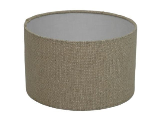 HSM Collection-Ronde Lampenkap-ø32x20-Wit-Jute/Wol