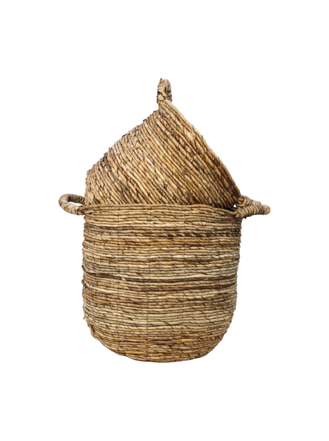 HSM Collection-Mandenset S/2-ø35x33/ø30x30-Naturel-Bananenblad