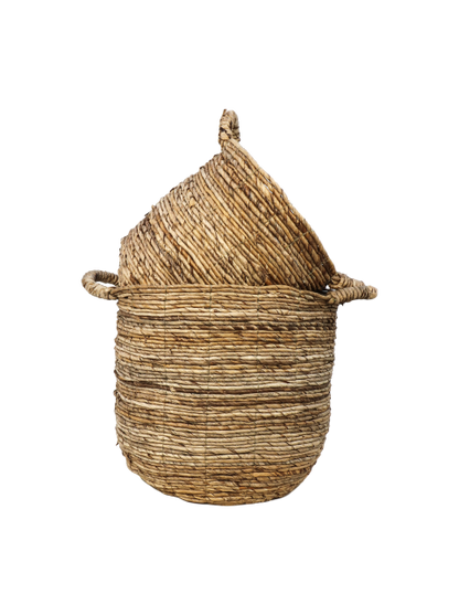 HSM Collection-Mandenset S/2-ø35x33/ø30x30-Naturel-Bananenblad