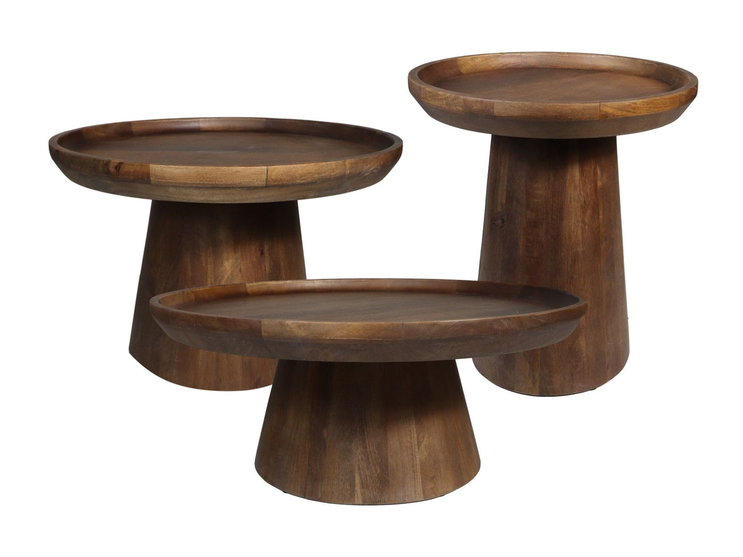 HSM Collection-Ronde Bijzettafel Drum-45x45x50-Bruin-Mango