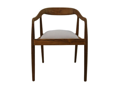 HSM Collection-Eetkamerstoel Wifera + zitting-55x41x78-Naturel/Wit-Teak/Stof