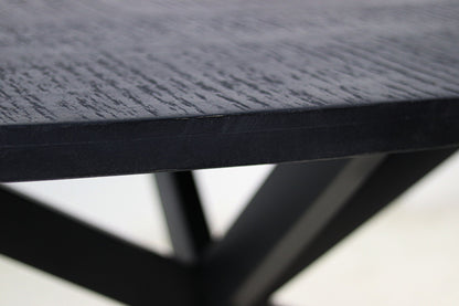 HSM Collection-Ronde Eettafel Melbourne-110x110x80-Zwart-Mango/Metaal