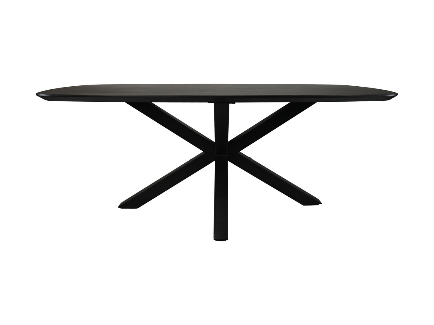 HSM Collection -Ovale tafel Santorini - 200x100x76 - Zwart- Mangohout/metaal