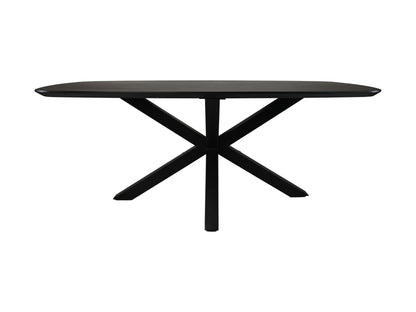 HSM Collection -Ovale tafel Santorini - 200x100x76 - Zwart- Mangohout/metaal