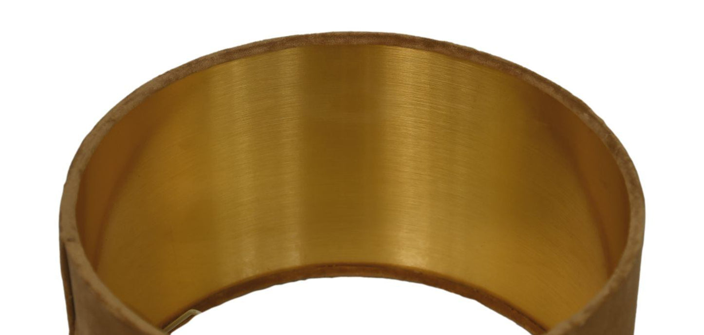 HSM Collection-Ronde Lampenkap-ø42x28-Beige/Goud-Stof