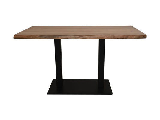 HSM Collection-Rechthoekige Eettafel-140x80x76-Naturel/Zwart-Acacia/Metaal