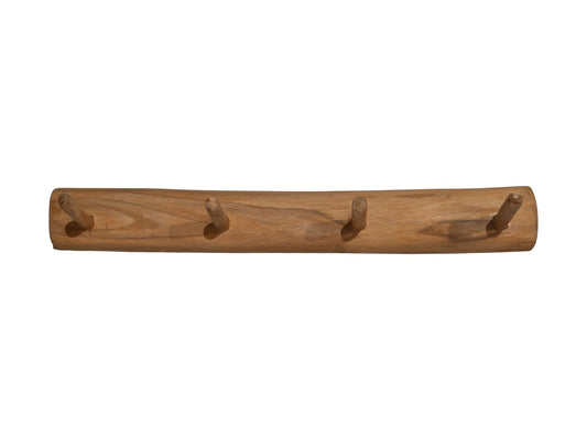 HSM Collection -Kapstok 4 Haken - 60x7x10 - Naturel - Teak