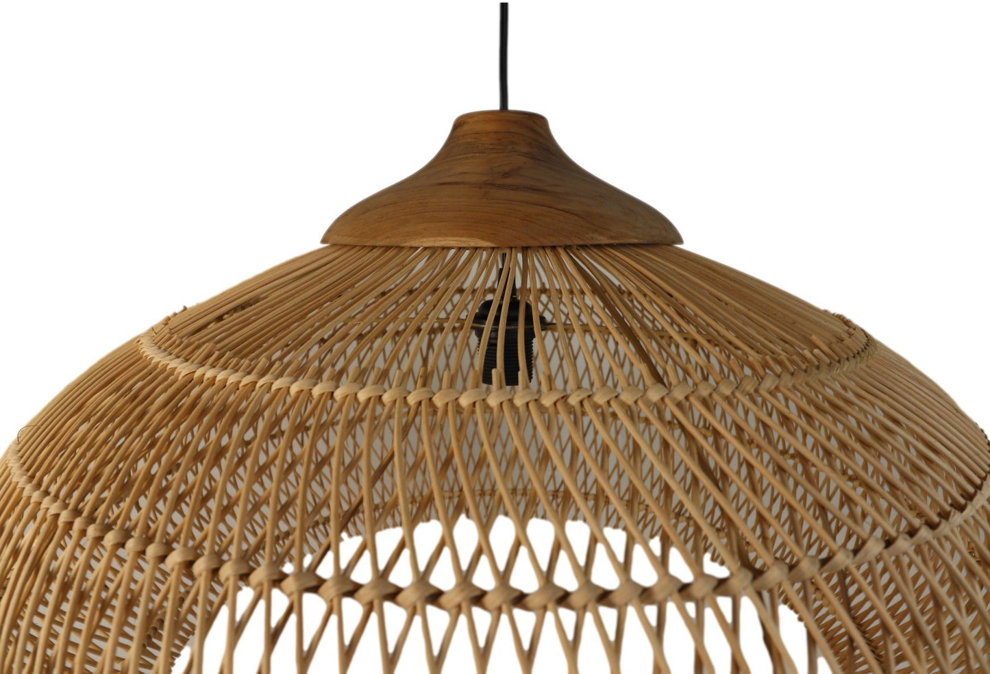 HSM Collection-Hanglamp-65x65x40-Naturel-Rotan/Teak
