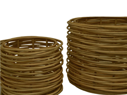 HSM Collection-Mandenset S/2- ø36X30/ ø50X40-Naturel-Rotan