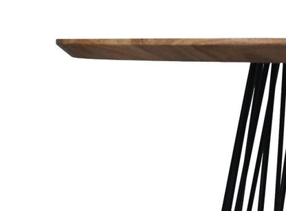 HSM Collection-Ronde Eettafel Zurich-ø120x78-Naturel/Zwart-Acacia/Metaal