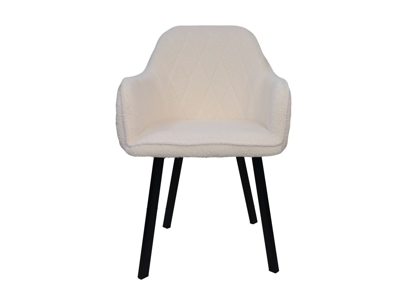 HSM Collection-Eetkamerstoel Demi S/2-60x54x82.5-Creme/Zwart-Stof/Metaal
