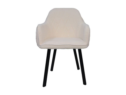 HSM Collection-Eetkamerstoel Demi S/2-60x54x82.5-Creme/Zwart-Stof/Metaal