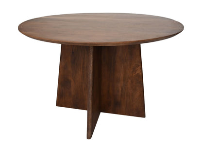 HSM Collection-Ronde Eettafel Kruispoot-120x120x77-Bruin-Mango