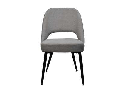 HSM Collection-Eetkamerstoel Jenna S/2-62x54x87-Licht Grijs/Zwart-Katoen/Metaal