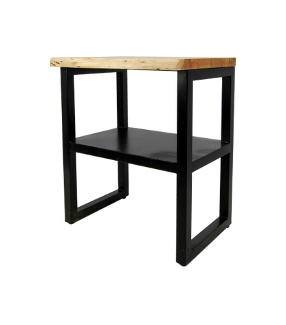 HSM Collection-Wandtafel Soho-60x45x75-Naturel/Zwart-Acacia/Metaal