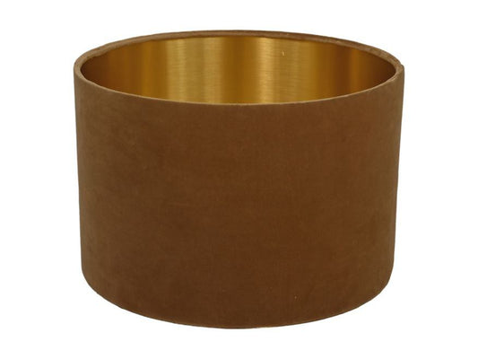 HSM Collection-Ronde Lampenkap-ø42x28-Beige/Goud-Stof