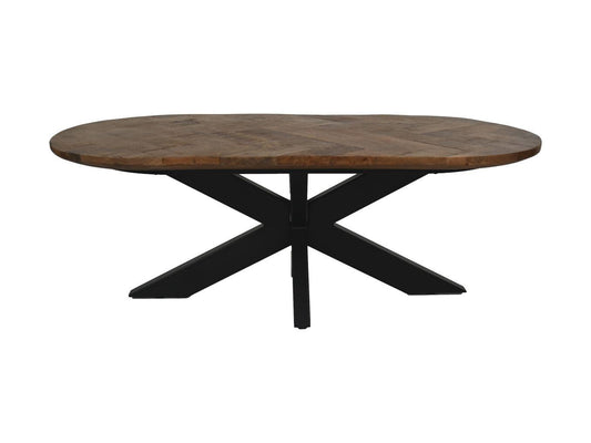 HSM Collection-Rechthoekige Salontafel Mozaiek-120x60x45-Naturel/Zwart-Mango/Metaal