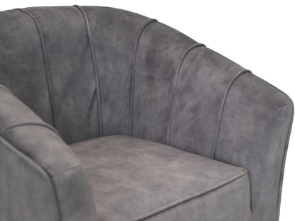 HSM Collection-Fauteuil Chester-72x71x80-Dolfijn Grijs/Zwart-Stof/Metaal
