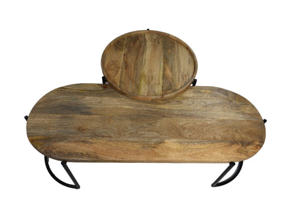 HSM Collection -Salontafelset Ovaal/Rond - Mangohout/metaal - Set van 2