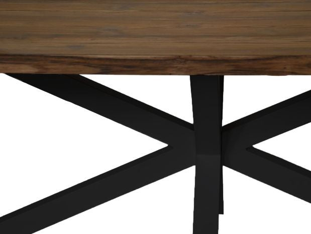 HSM Collection -Rechthoekige eettafel tuin - 220x100x76 - Naturel/zwart - Teak/m
