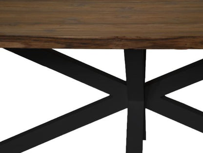 HSM Collection -Rechthoekige eettafel tuin - 220x100x76 - Naturel/zwart - Teak/m