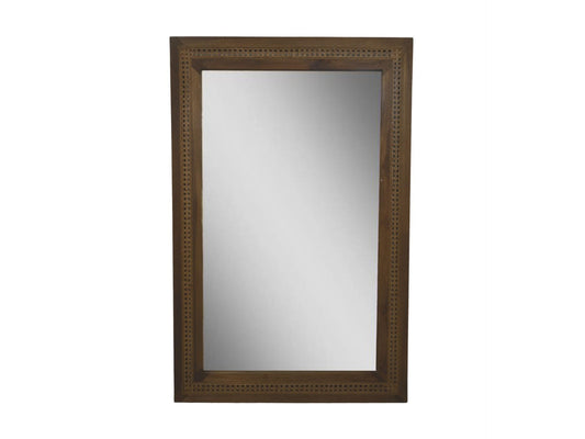 HSM Collection-Rechthoekige Spiegel-120x3x80-Naturel-Rotan/Teak