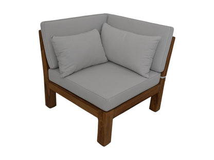 HSM Collection-Tuin Lounge Set Aruba 7 Delig-168x336x64-Naturel/Wit-Teak/Stof