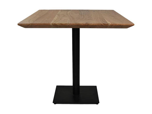 HSM Collection-Vierkante Eettafel Zurich-75x75x74-Naturel/Zwart-Acacia/Metaal