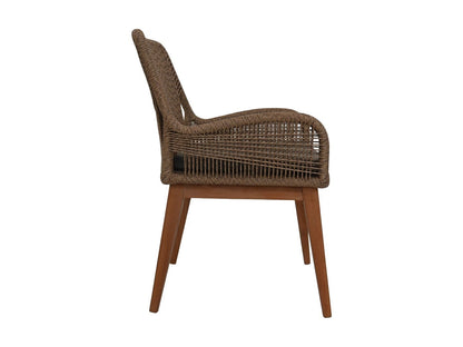 HSM Collection-Tuinstoel Coco + Kussen-60x64x87-Naturel/Naturel-Teak/Bananenblad
