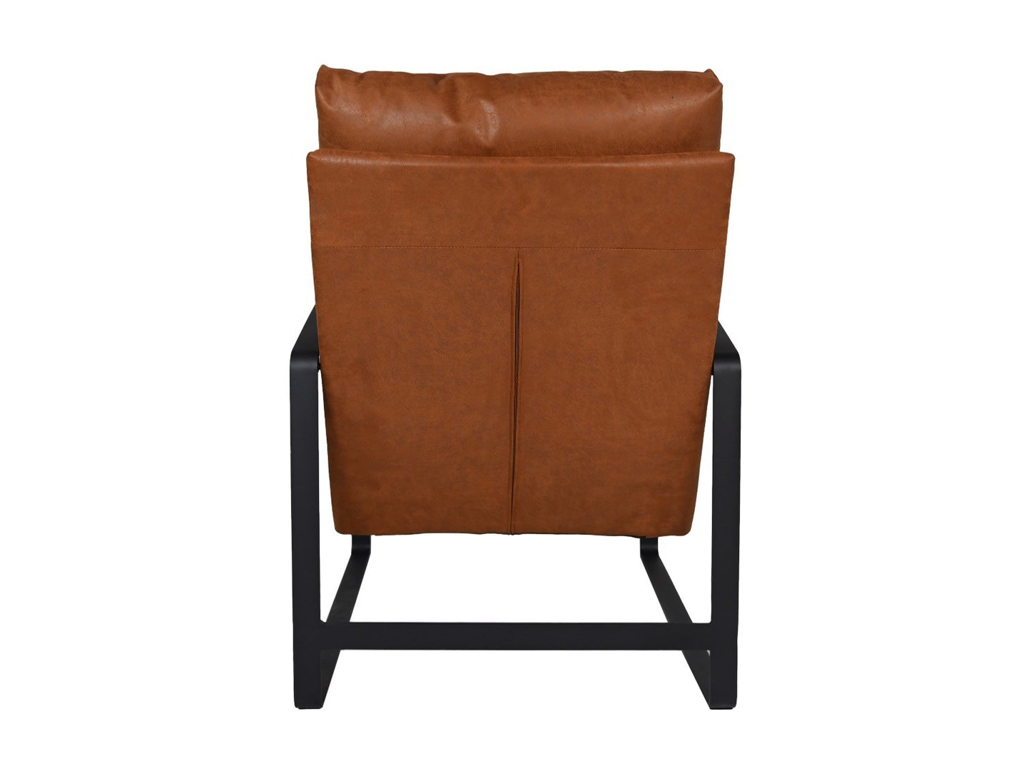 HSM Collection-Fauteuil Miami-95x65x95-Cognac/Zwart-Leder/Metaal