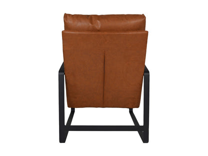HSM Collection-Fauteuil Miami-95x65x95-Cognac/Zwart-Leder/Metaal