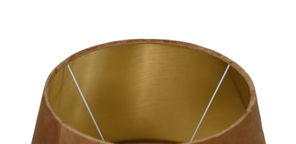HSM Collection-Ronde Lampenkap Conisch-ø28-ø40x25-Beige/Goud-Stof