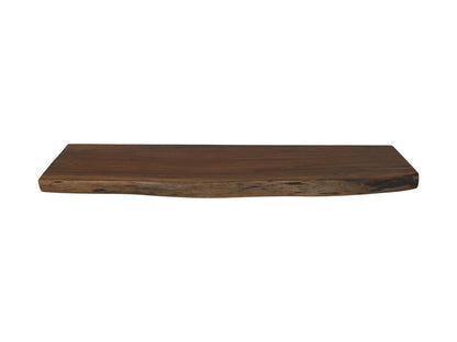 HSM Collection-Wandplank Live Edge -90x20x4-Naturel/Zwart-Acacia/Metaal