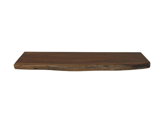 HSM Collection-Wandplank Live Edge -90x20x4-Naturel/Zwart-Acacia/Metaal